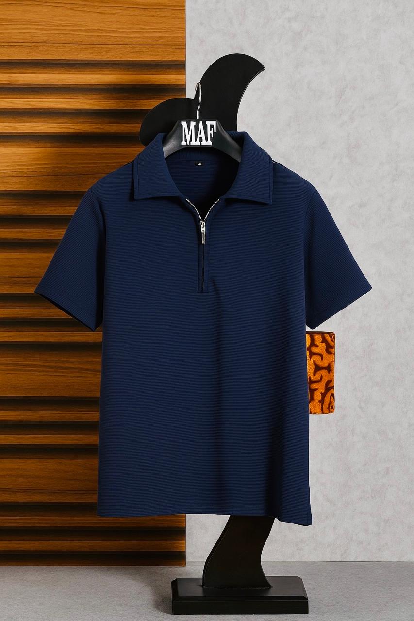 Zip-Up Polo T-shirt by MAF