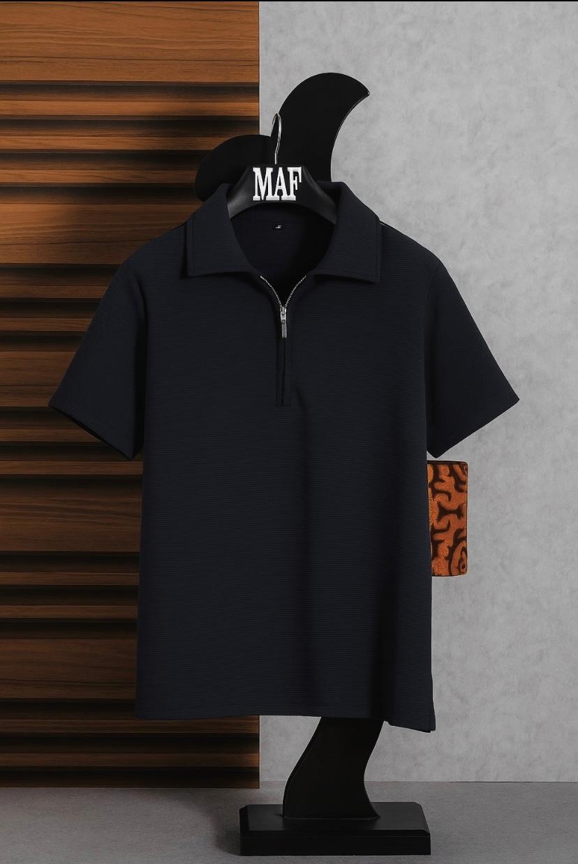 Zip-Up Polo T-shirt by MAF