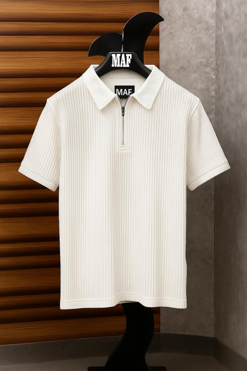 Ottoman Zipper Polo T-shirt by MAF