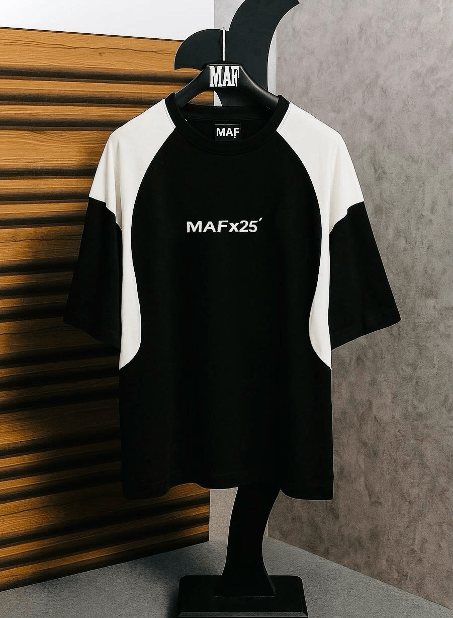 MAFx25' Double Shade Down shoulder T-shirt - MAF Collections