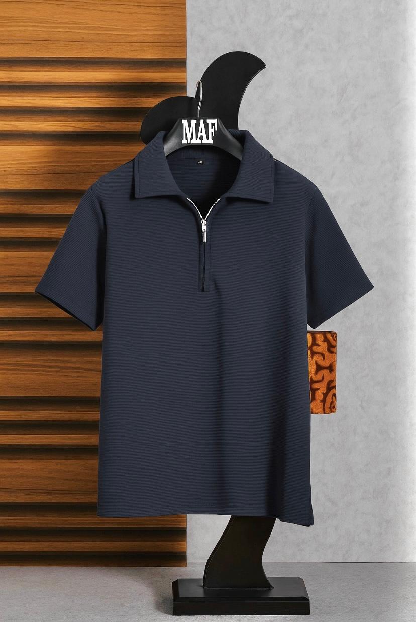 Ottoman Zipper Polo T-shirt by MAF - MAF Collections